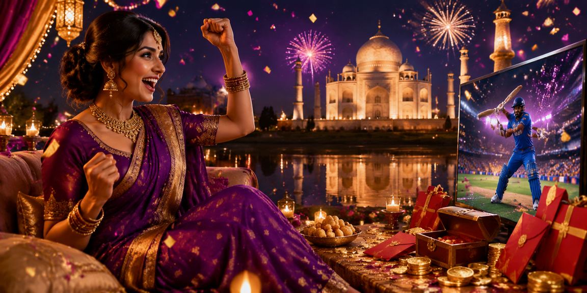 User depositing funds through UPI payment with festive Indian style